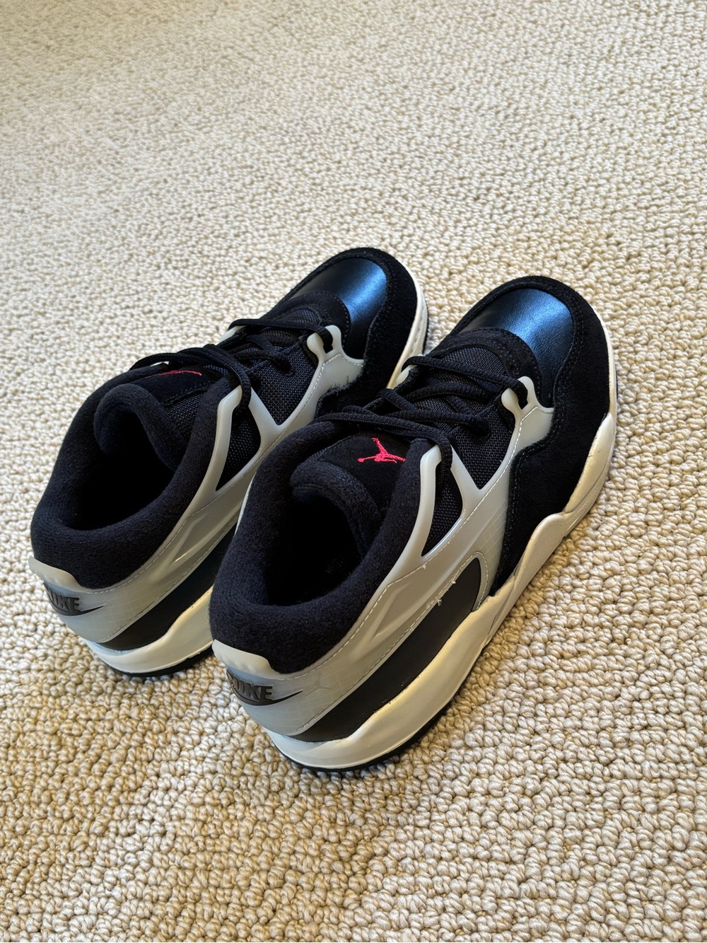 New Jordan 4 RM Black, White & Pink Low-Top Sneakers